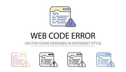Web Code Error icon design with white background stock illustration