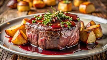 Poster - lamb chops with vegetables