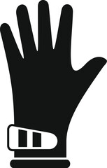 Wall Mural - Black silhouette of a hand wearing a virtual reality glove on a white background