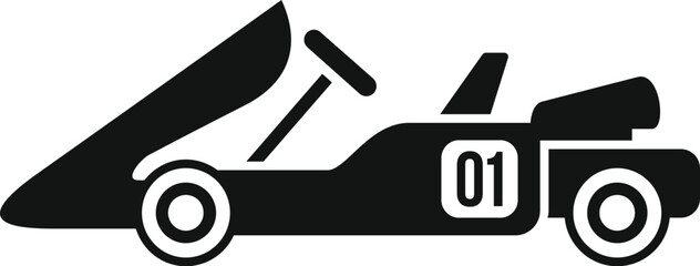 Sticker - Black silhouette of a modern go kart racing vehicle standing still