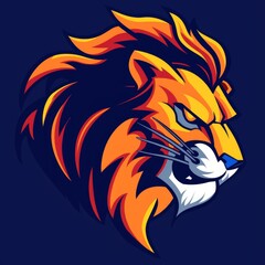 Illustration of a stylish lion mascot