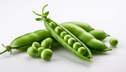 Wall Mural - Minimalist Green Pea Vegetable Bean on White