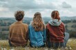 © zenith - Three people are sitting on a grassy hillside
