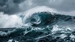 © Yotwarit - A massive wave crashes against a stormy sea, creating a dramatic scene of nature's power.