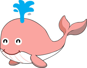 cute whale cartoon, sea animal