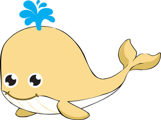 cute whale cartoon, sea animal