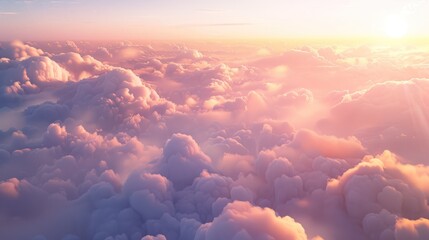 Poster - Aerial View of Clouds During Sunset