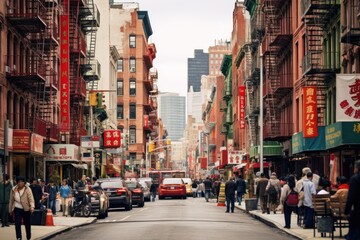 Wall Mural - Street china town soho NYC.