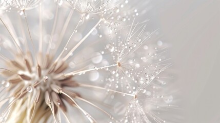 Poster - Delicate Dandelion with Dew Drops