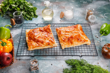 Georgian traditional khachapuri with cheese.