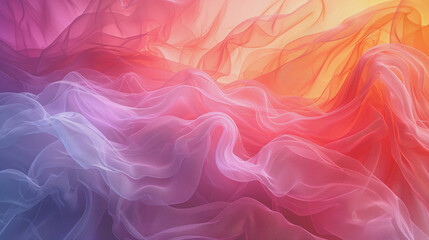 Wall Mural - Abstract flowing silk in colorful purple and orange colors.