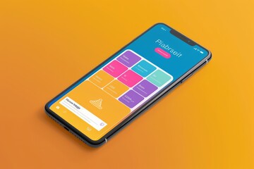 Wall Mural - Modern user interface design template. Conceptual mobile phone screen mock-up for application interface. Colorful, aesthetic, minimalistic design