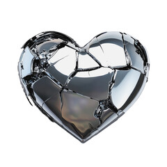Wall Mural - png shattered heart sculpture reflecting light in a minimalist setting