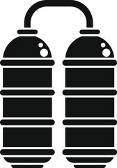 Poster - Silhouette icon of scuba diving oxygen tanks, essential equipment for breathing underwater