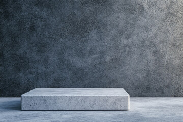 Wall Mural - gray concrete platform, a minimalist architectural space featuring a solid gray concrete platform ag