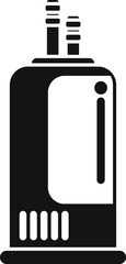 Sticker - Black and white vector of a domestic water heater with a thermostat