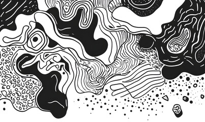 hand drawn abstract doodle style