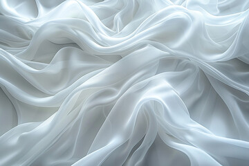 An abstract technology background features isolated white waves resembling a curtain, creating a dynamic and futuristic visual effect