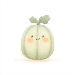 Sticker - Cute Melon Illustration.