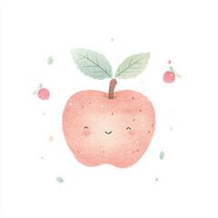 Sticker - Happy Apple Illustration.