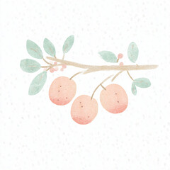 Poster - Peach Branch Illustration.