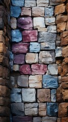 Wall Mural - beautiful vintage texture of the wall of a medieval castle built in the middle  