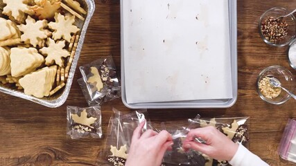 Wall Mural - Festive Cookie Packaging with Chocolate-Dipped Christmas Delights