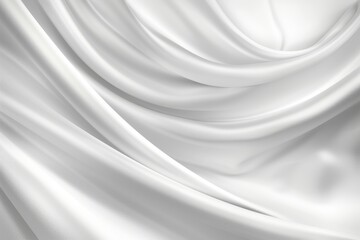 Wall Mural - Abstract background of luxurious smooth white silk or satin texture. Elegant wavy draped fabric.