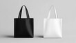 © Flowaiart - Two black and white bags are displayed on a white background