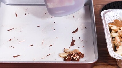 Canvas Print - Making Star-Shaped Cookies with Chocolate and Peppermint Chips