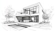 © Humeyra - Illustration of a house architectural sketch
