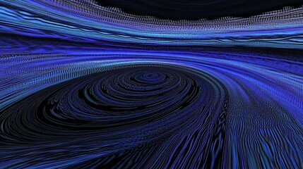 Wall Mural - Abstract Digital Art: Blue and Black Swirling