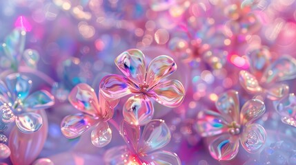 Dreamy Blossom Flowers with Soft Bokeh Lighting