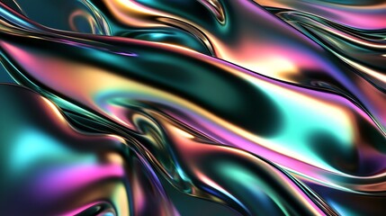 Sticker - Abstract Iridescent Fluid