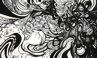 hand drawn abstract doodle style