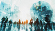 © Teeraphon - abstract professional business team people connection of line from nail node to node on cityscap and skyline background , networking concept