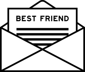 Poster - Envelope and letter sign with word best friend as the headline