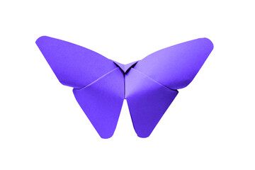 Wall Mural - purple paper butterfly origami isolated on a white background