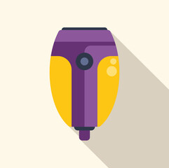 Poster - Modern electric shaver with sharp blades for hair removal in trendy flat design