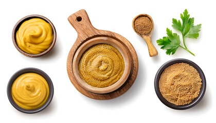  set mustard isolated on a white background; 