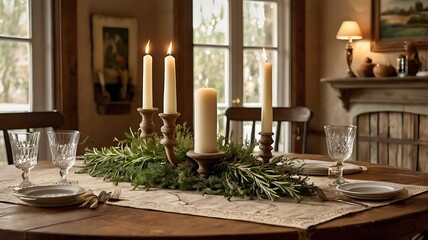 Wall Mural - table setting in a restaurant