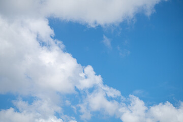 Wall Mural - beautiful blue sky and white cumulus clouds abstract background. cloudscape background. blue sky and