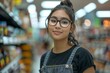 © Vorda Berge - Portrait of a young Hispanic female retail sales associate