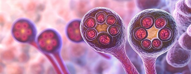 microscopic image of kidney cells, showing detailed nephron structures with accurate textures and sc