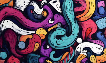 hand drawn abstract doodle style