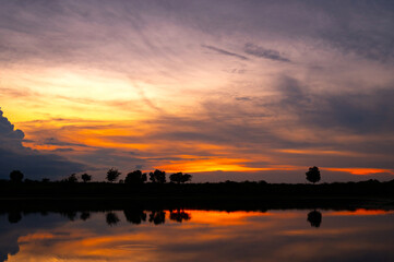 Wall Mural - outdoor sunset.twilight beauty evening colorful clouds - sunlight with dramatic sky.sunlight with dr
