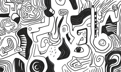 hand drawn abstract doodle style