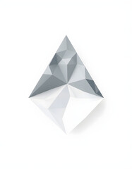 Geometric polygon triangle pattern on white gray background for futuristic digital science concept isolated with white highlights, png