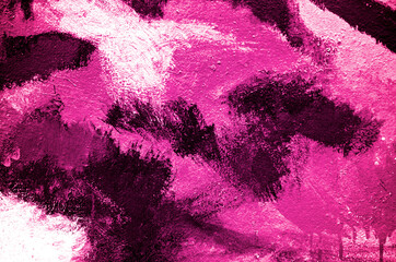 abstract paint pink or magenta brush on wall background with kid. acrylic hand painted with earth to