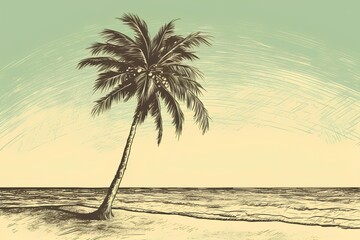 Wall Mural - palm trees on the beach